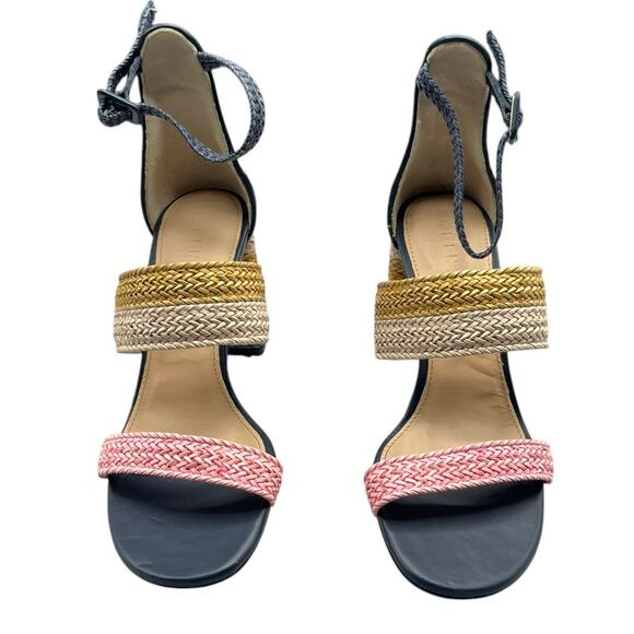 Boden-size 8/39 Woven Striped Heeled Sandals Multicolor Pink & Blue - Picture 4 of 9